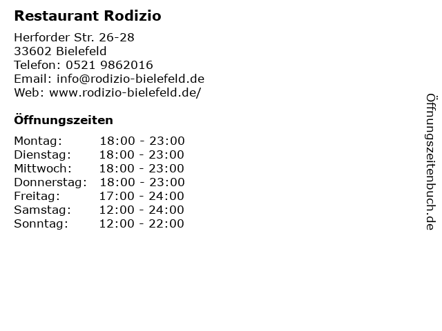 Restaurant Rodizio in Bielefeld: Adresse und Öffnungszeiten