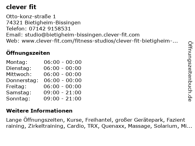 clever fit in Bietigheim-Bissingen: Adresse und Öffnungszeiten