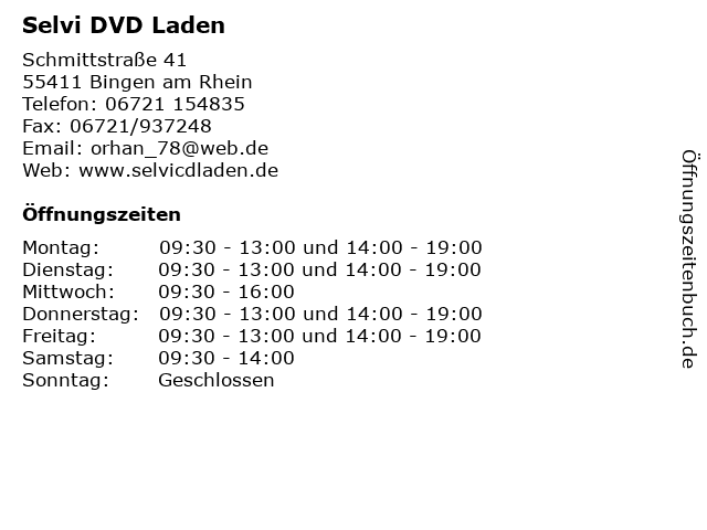 Selvi DVD Laden in Bingen am Rhein: Adresse und Öffnungszeiten
