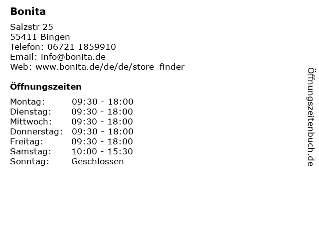 Bonita in Bingen: Adresse und Öffnungszeiten