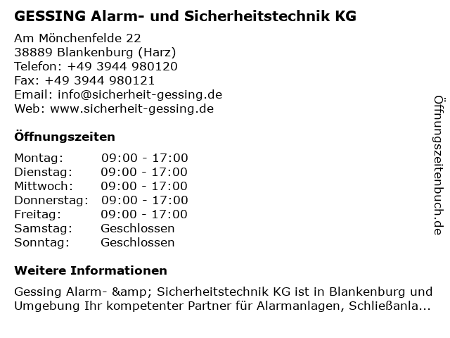 Gessing schlüsseldienst blankenburg