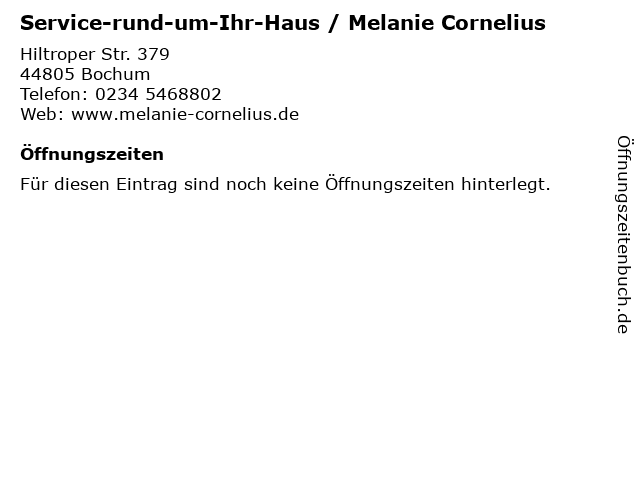 Service-rund-um-Ihr-Haus / Melanie Cornelius in Bochum: Adresse und Öffnungszeiten
