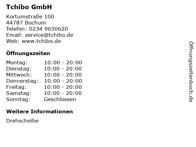 Tchibo GmbH in Bochum: Adresse und Öffnungszeiten