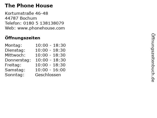 The Phone House in Bochum: Adresse und Öffnungszeiten