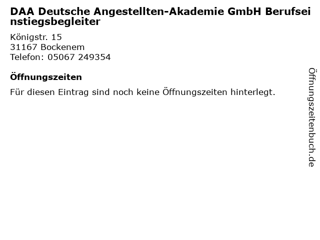 ᐅ öffnungszeiten Daa Deutsche Angestellten Akademie Gmbh