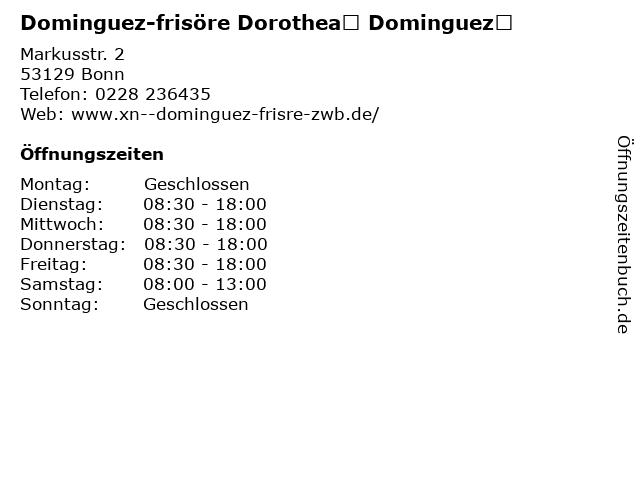 Dominguez-frisöre Dorothea﻿ Dominguez﻿ in Bonn: Adresse und Öffnungszeiten