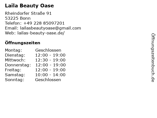 Laila Beauty Oase in Bonn: Adresse und Öffnungszeiten