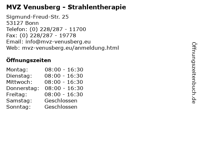 MVZ Venusberg - Strahlentherapie in Bonn: Adresse und Öffnungszeiten