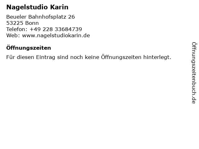 Nagelstudio Karin in Bonn: Adresse und Öffnungszeiten