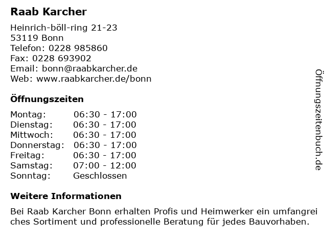 Raab Karcher in Bonn: Adresse und Öffnungszeiten
