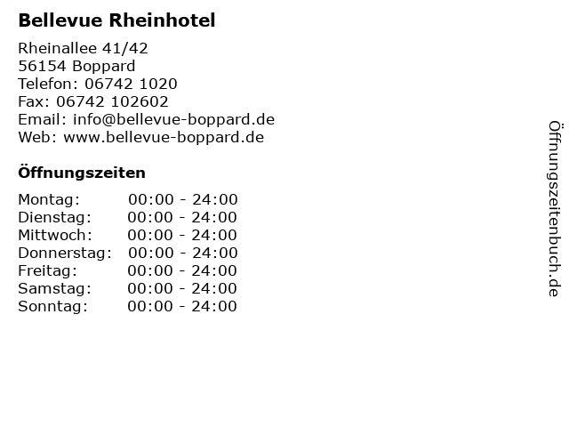 Bellevue Rheinhotel in Boppard: Adresse und Öffnungszeiten