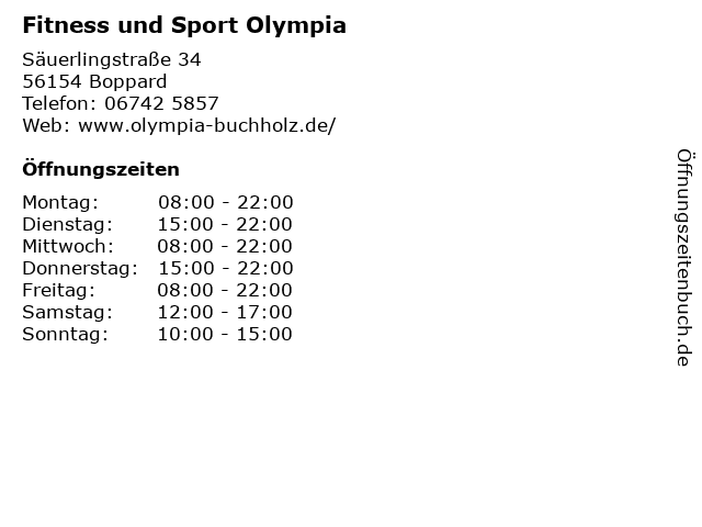 Fitness und Sport Olympia in Boppard: Adresse und Öffnungszeiten