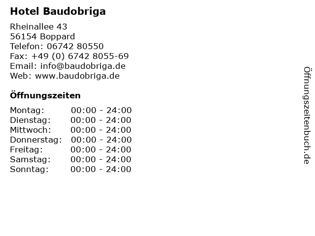 Hotel Baudobriga in Boppard: Adresse und Öffnungszeiten