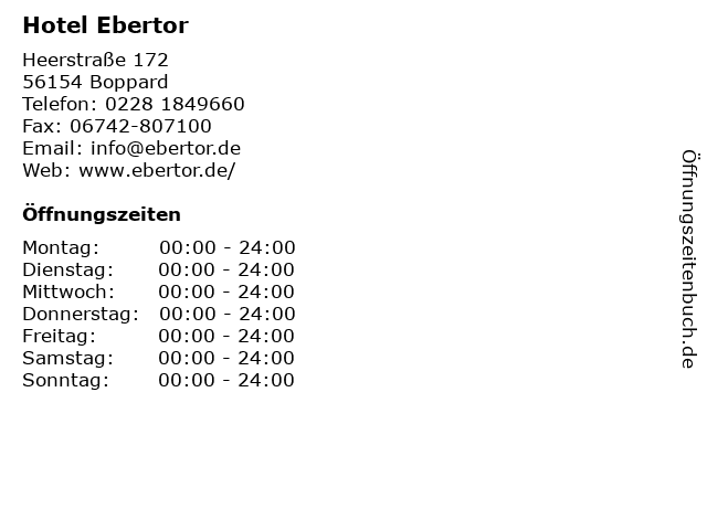 Hotel Ebertor in Boppard: Adresse und Öffnungszeiten