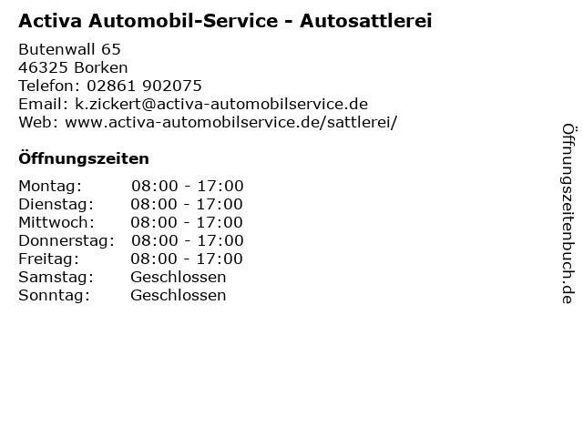 Activa Automobil-Service - Autosattlerei in Borken: Adresse und Öffnungszeiten