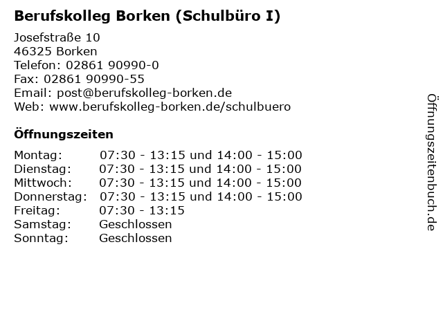 Berufskolleg Borken (Schulbüro I) in Borken: Adresse und Öffnungszeiten