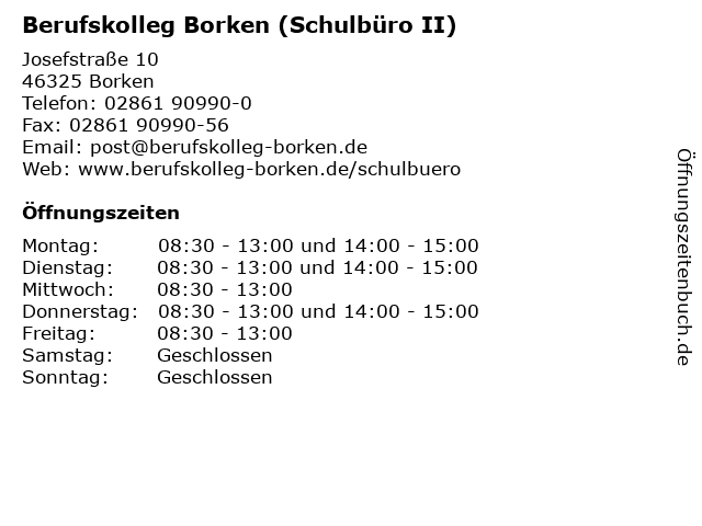 Berufskolleg Borken (Schulbüro II) in Borken: Adresse und Öffnungszeiten