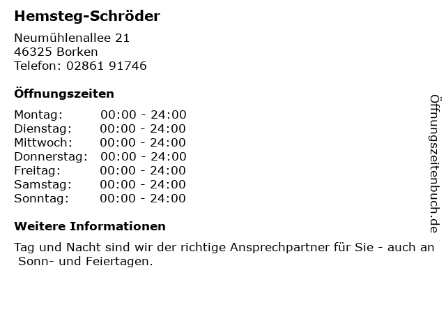 Hemsteg-Schröder in Borken: Adresse und Öffnungszeiten