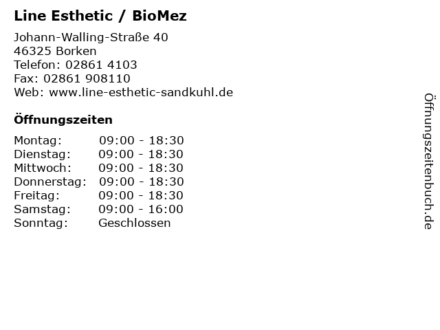 Line Esthetic / BioMez in Borken: Adresse und Öffnungszeiten