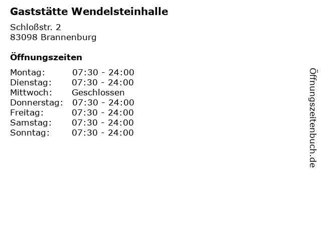 Gaststätte Wendelsteinhalle in Brannenburg: Adresse und Öffnungszeiten