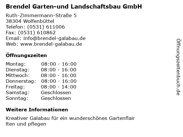 ᐅ Offnungszeiten Jorg Brendel Brendel Garten U Landschaftsbau