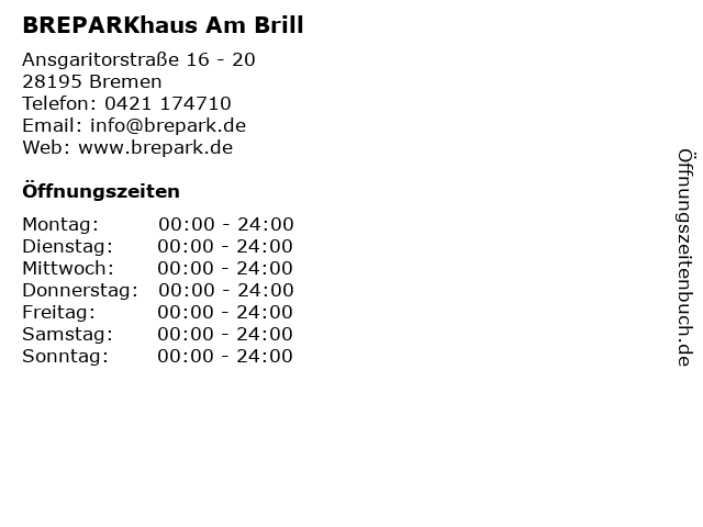 BREPARKhaus Am Brill in Bremen: Adresse und Öffnungszeiten