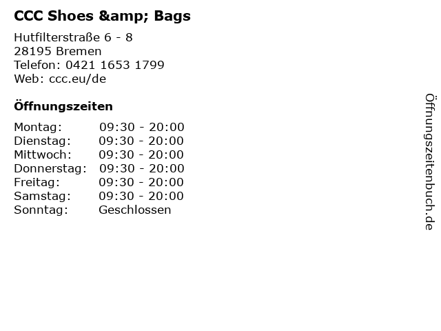 CCC Shoes & Bags in Bremen: Adresse und Öffnungszeiten