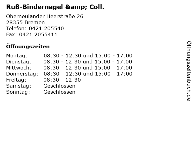 Ruß-Bindernagel & Coll. in Bremen: Adresse und Öffnungszeiten