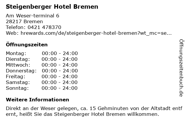Steigenberger Hotel - Sauna in Bremen: Adresse und Öffnungszeiten