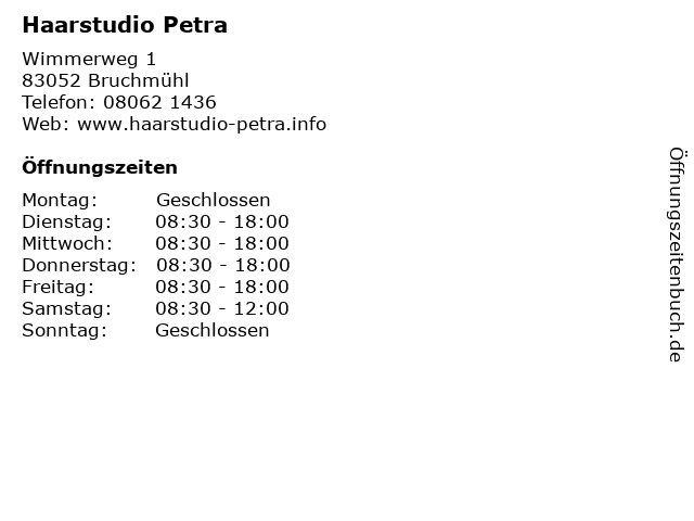 Haarstudio Petra in Bruchmühl: Adresse und Öffnungszeiten
