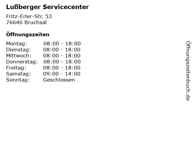 Lußberger Servicecenter in Bruchsal: Adresse und Öffnungszeiten