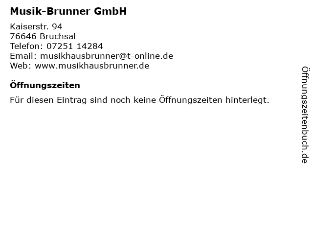 Musik-Brunner GmbH in Bruchsal: Adresse und Öffnungszeiten