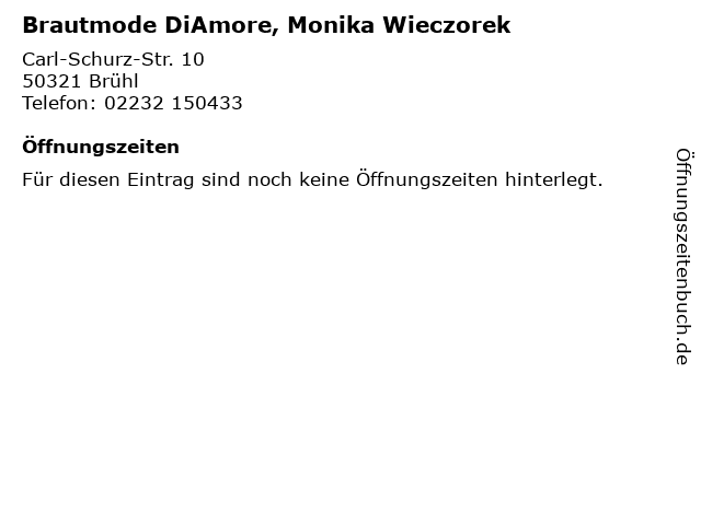 Brautmode DiAmore, Monika Wieczorek in Brühl: Adresse und Öffnungszeiten