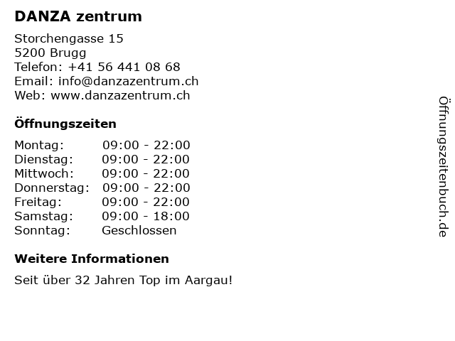 DANZA zentrum in Brugg: Adresse und Öffnungszeiten