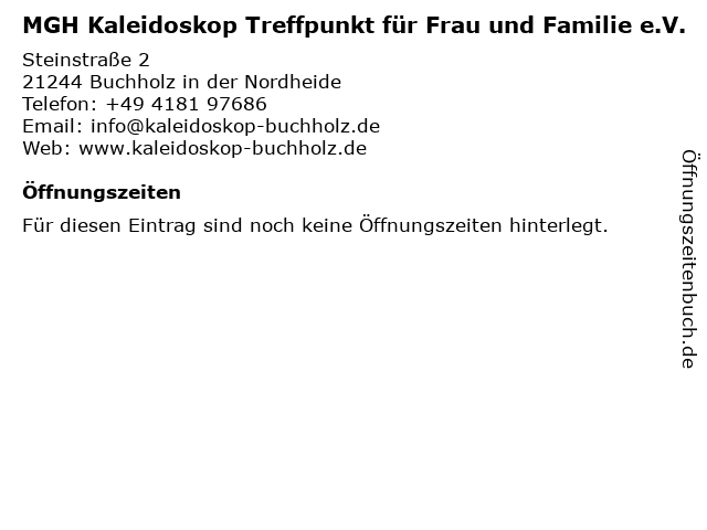 MGH Kaleidoskop Treffpunkt für Frau und Familie e.V. in Buchholz in der Nordheide: Adresse und Öffnungszeiten