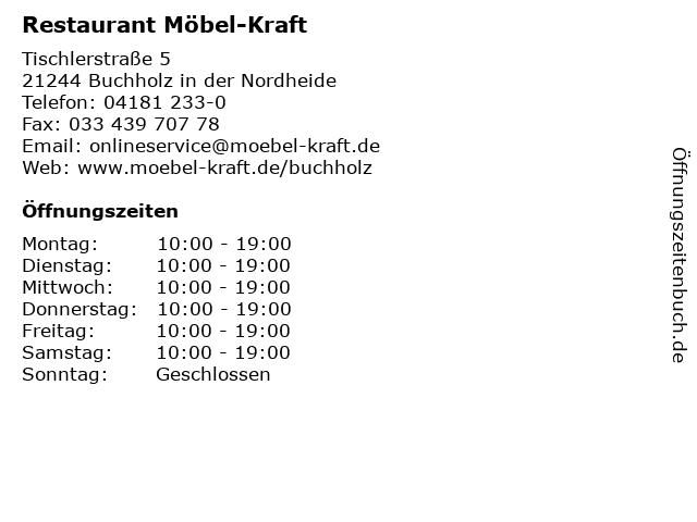 Restaurant Möbel-Kraft in Buchholz in der Nordheide: Adresse und Öffnungszeiten