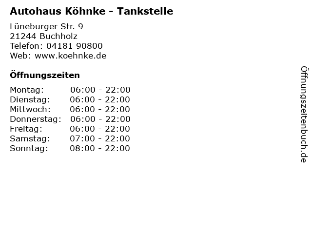 Autohaus Köhnke - Tankstelle in Buchholz: Adresse und Öffnungszeiten