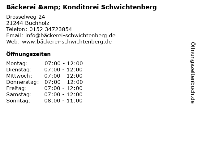 Bäckerei & Konditorei Schwichtenberg in Buchholz: Adresse und Öffnungszeiten