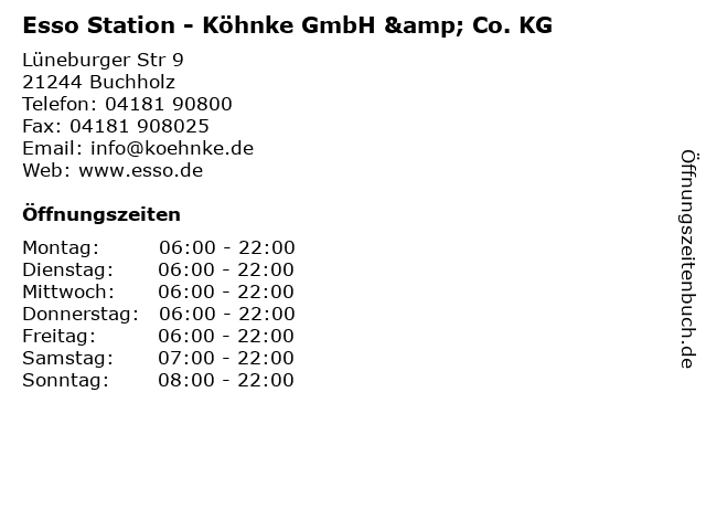 Esso Station - Köhnke GmbH & Co. KG in Buchholz: Adresse und Öffnungszeiten