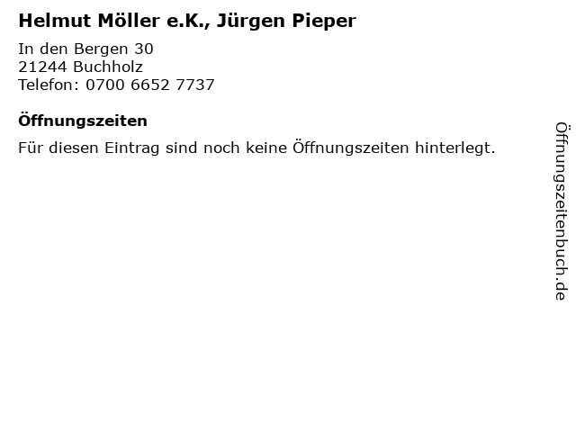 Helmut Möller e.K., Jürgen Pieper in Buchholz: Adresse und Öffnungszeiten