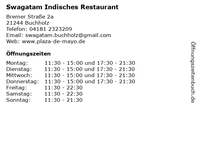 Swagatam Indisches Restaurant in Buchholz: Adresse und Öffnungszeiten