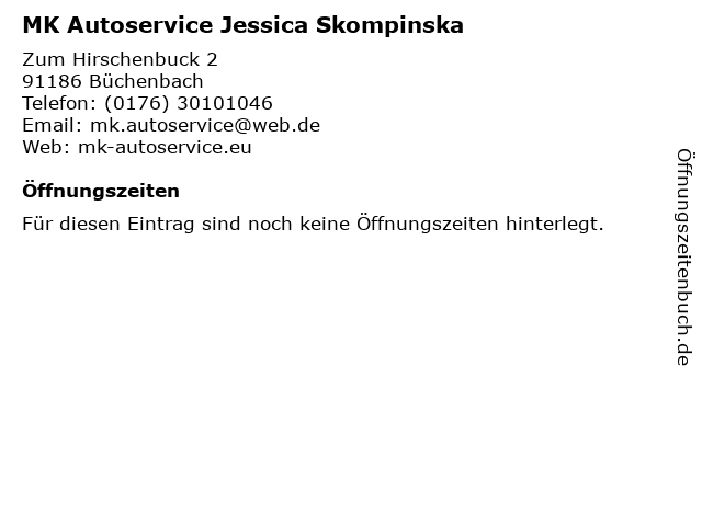MK Autoservice Jessica Skompinska in Büchenbach: Adresse und Öffnungszeiten