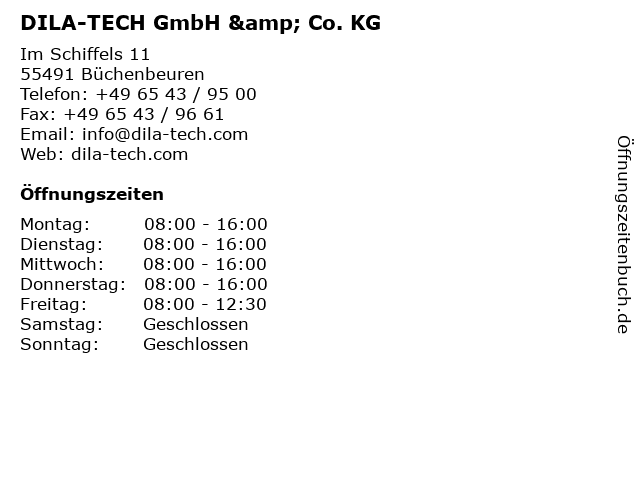 DILA-TECH GmbH & Co. KG in Büchenbeuren: Adresse und Öffnungszeiten