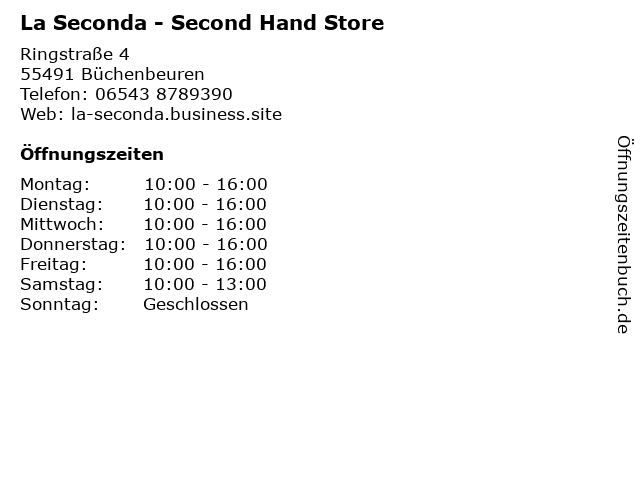 La Seconda - Second Hand Store in Büchenbeuren: Adresse und Öffnungszeiten