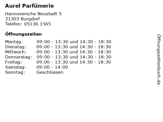 Aurel Parfümerie in Burgdorf: Adresse und Öffnungszeiten
