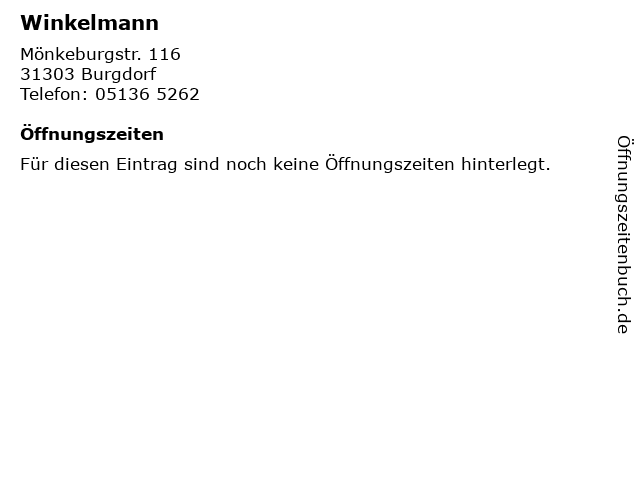 Winkelmann in Burgdorf: Adresse und Öffnungszeiten