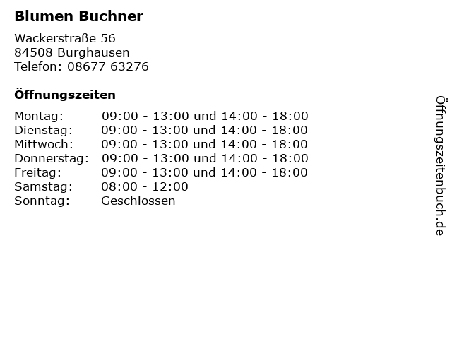 Blumen Buchner in Burghausen: Adresse und Öffnungszeiten