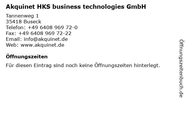 Akquinet HKS business technologies GmbH in Buseck: Adresse und Öffnungszeiten