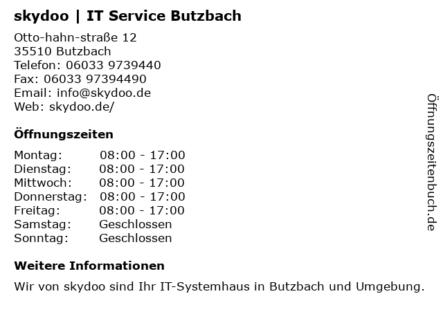 skydoo | IT Service Butzbach in Butzbach: Adresse und Öffnungszeiten
