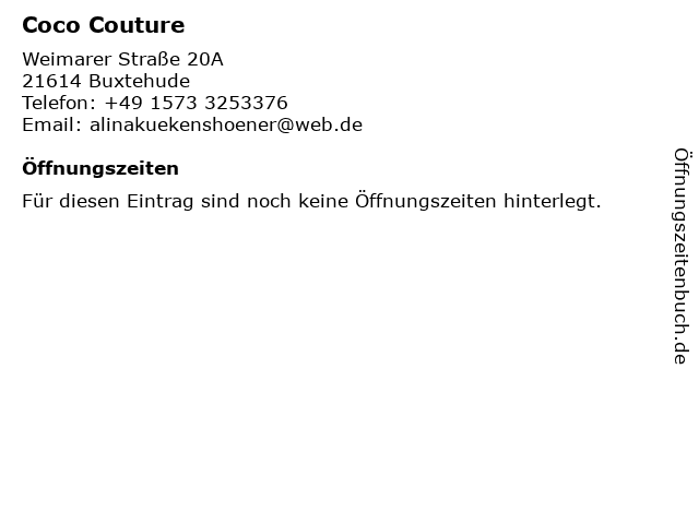 Coco Couture in Buxtehude: Adresse und Öffnungszeiten